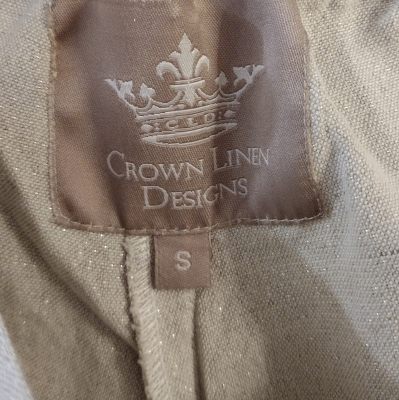 Crown Linen Designs Shimmer Wide Leg Linen Pants - Picture 6 of 6